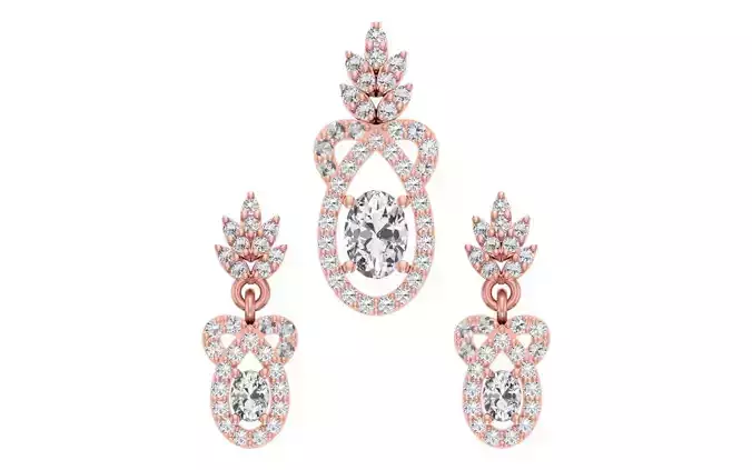 Women Earrings Pendants Sets 3dm STL OBJ FBX Renders Details