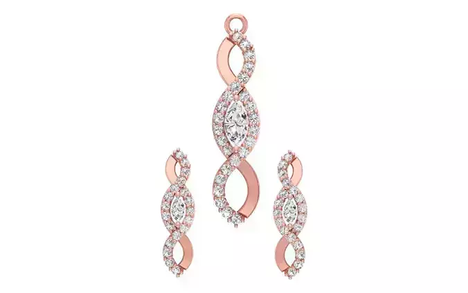 Women Earrings Pendants Sets 3dm STL OBJ FBX Renders Details