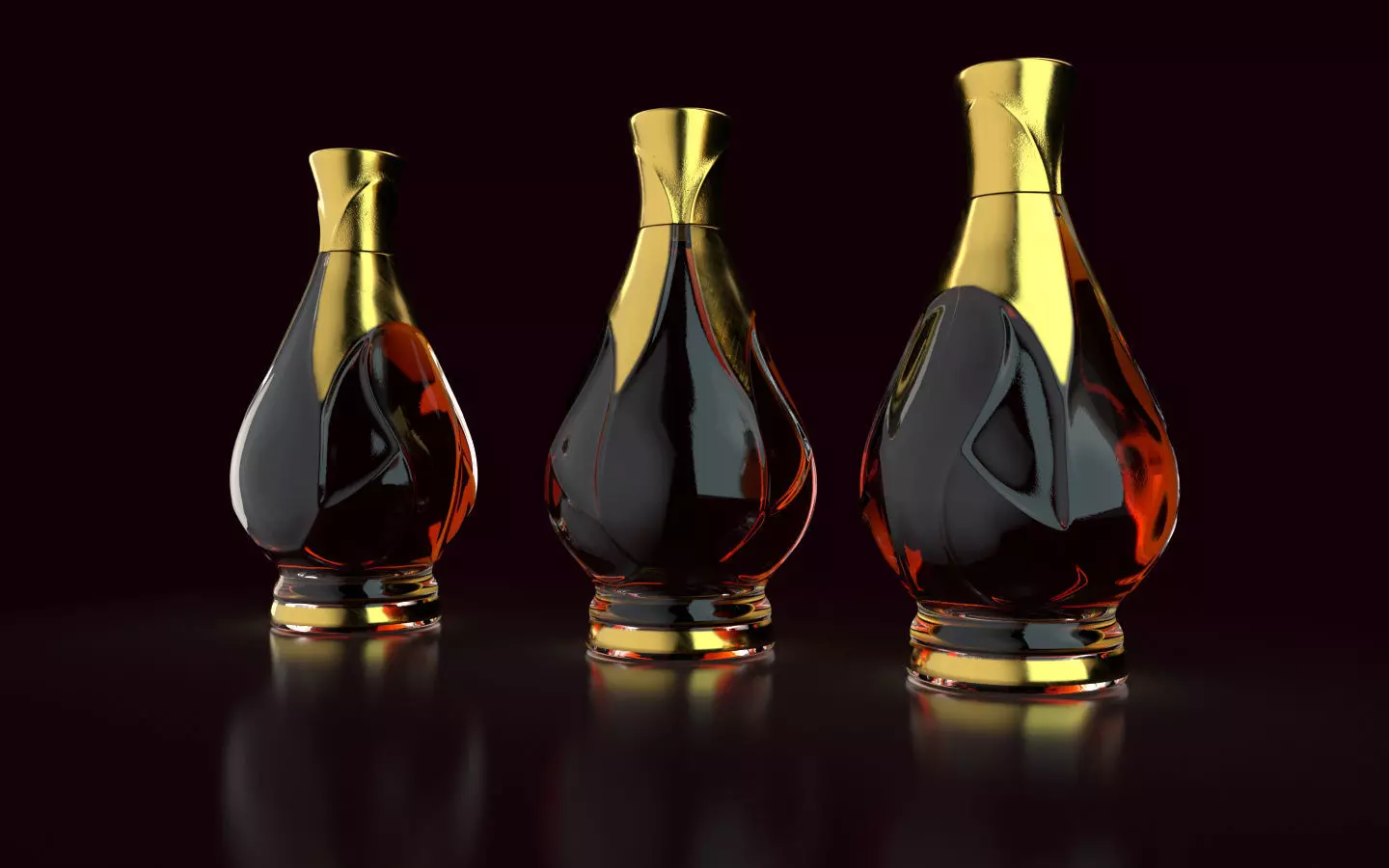 Golden coated bottle 3D model_0