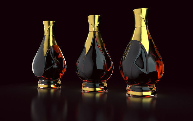 Golden coated bottle 3D model