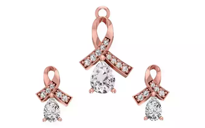 Women Earrings Pendants Sets 3dm STL OBJ FBX Renders Details