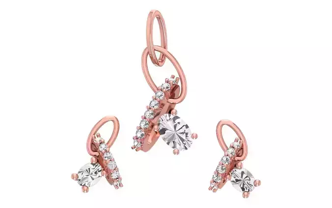 Women Earrings Pendants Sets 3dm STL OBJ FBX Renders Details