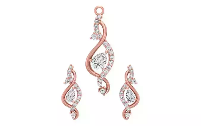 Women Earrings Pendants Sets 3dm STL OBJ FBX Renders Details