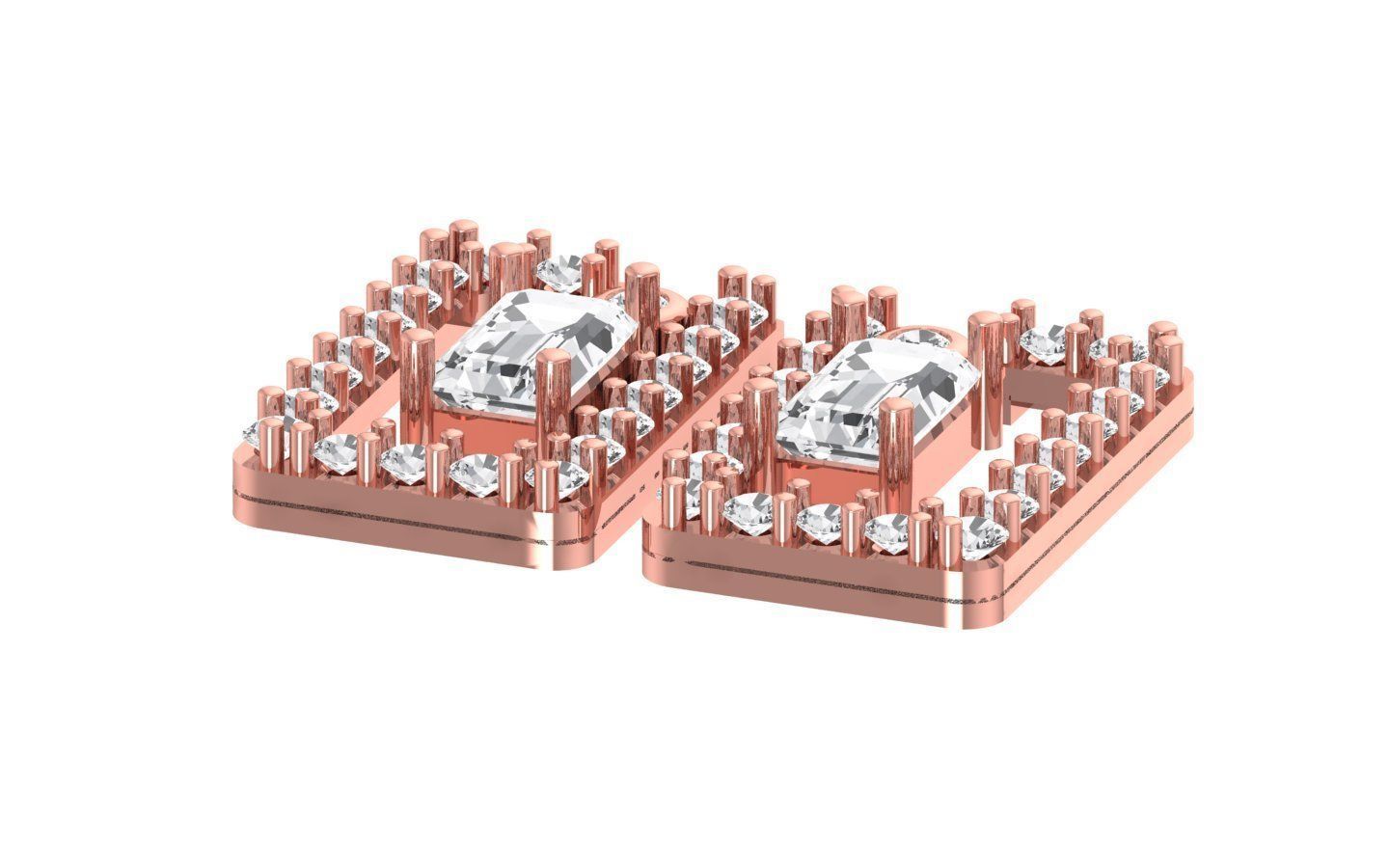 Women Earrings Pendants Sets 3dm STL OBJ FBX Renders Details 3D print model_3