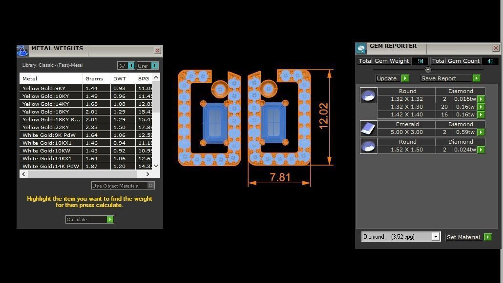 Women Earrings Pendants Sets 3dm STL OBJ FBX Renders Details 3D print model_8