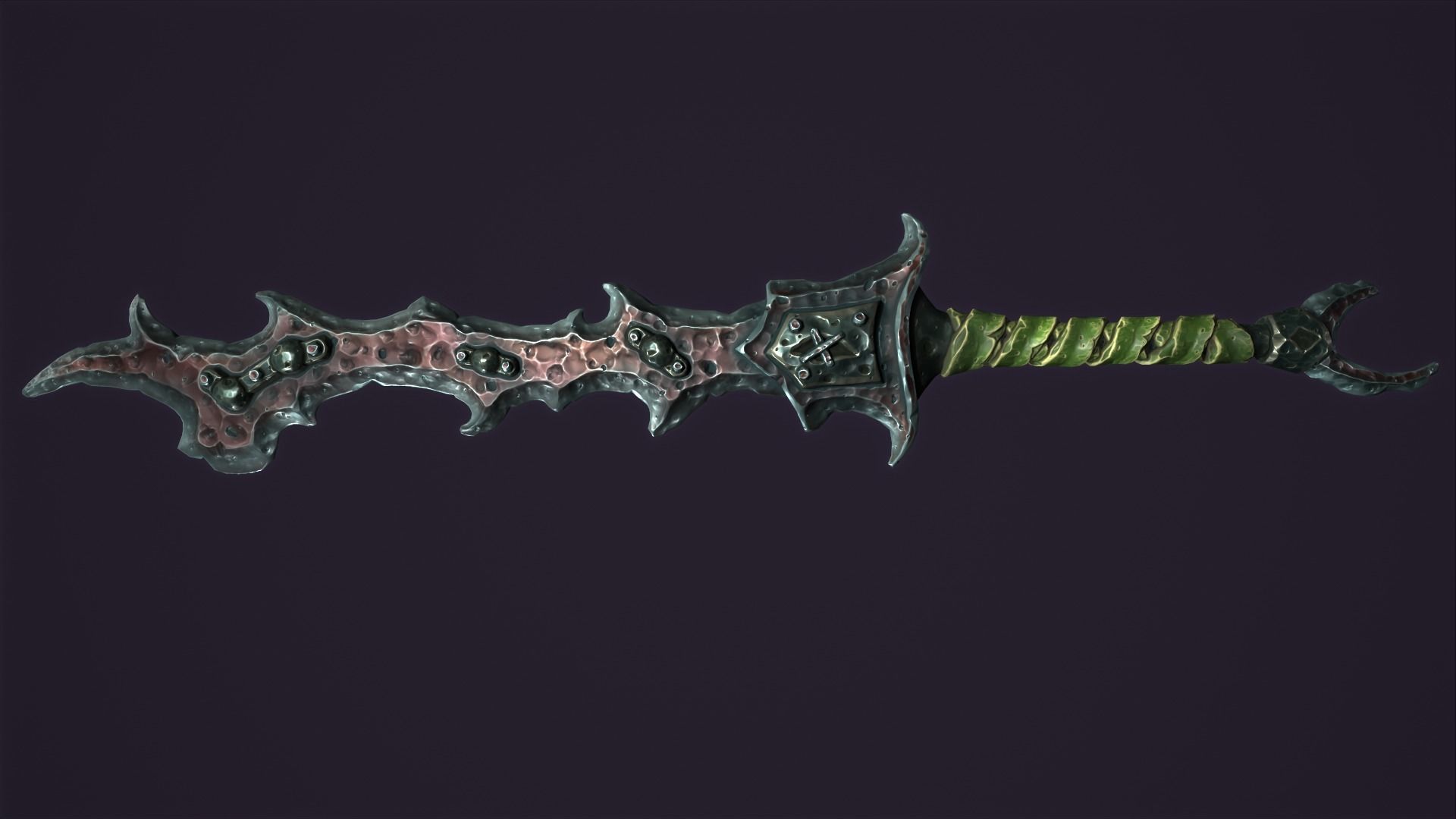 Brute two handed sword Low-poly 3D model_5