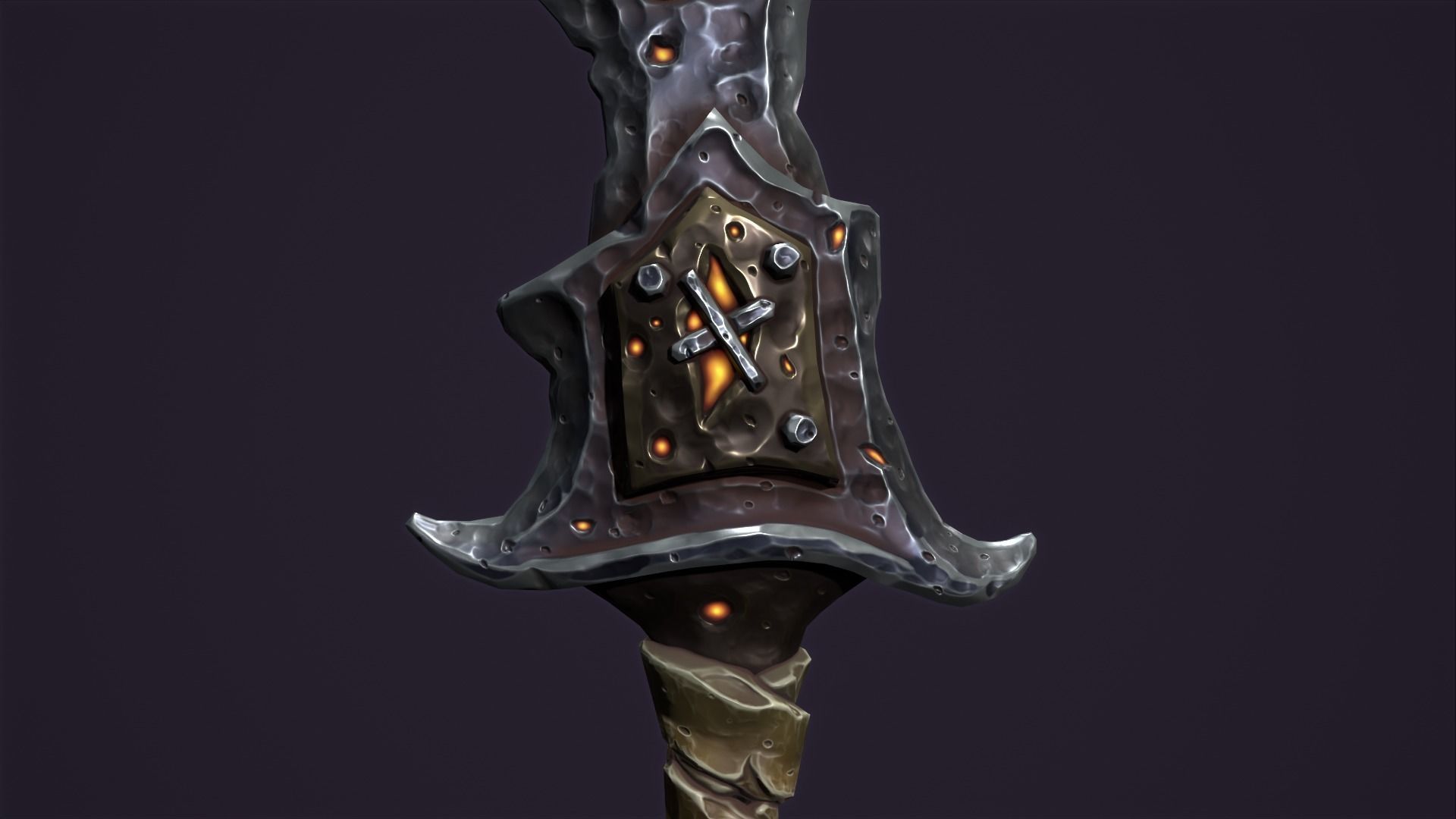 Brute two handed sword Low-poly 3D model_21