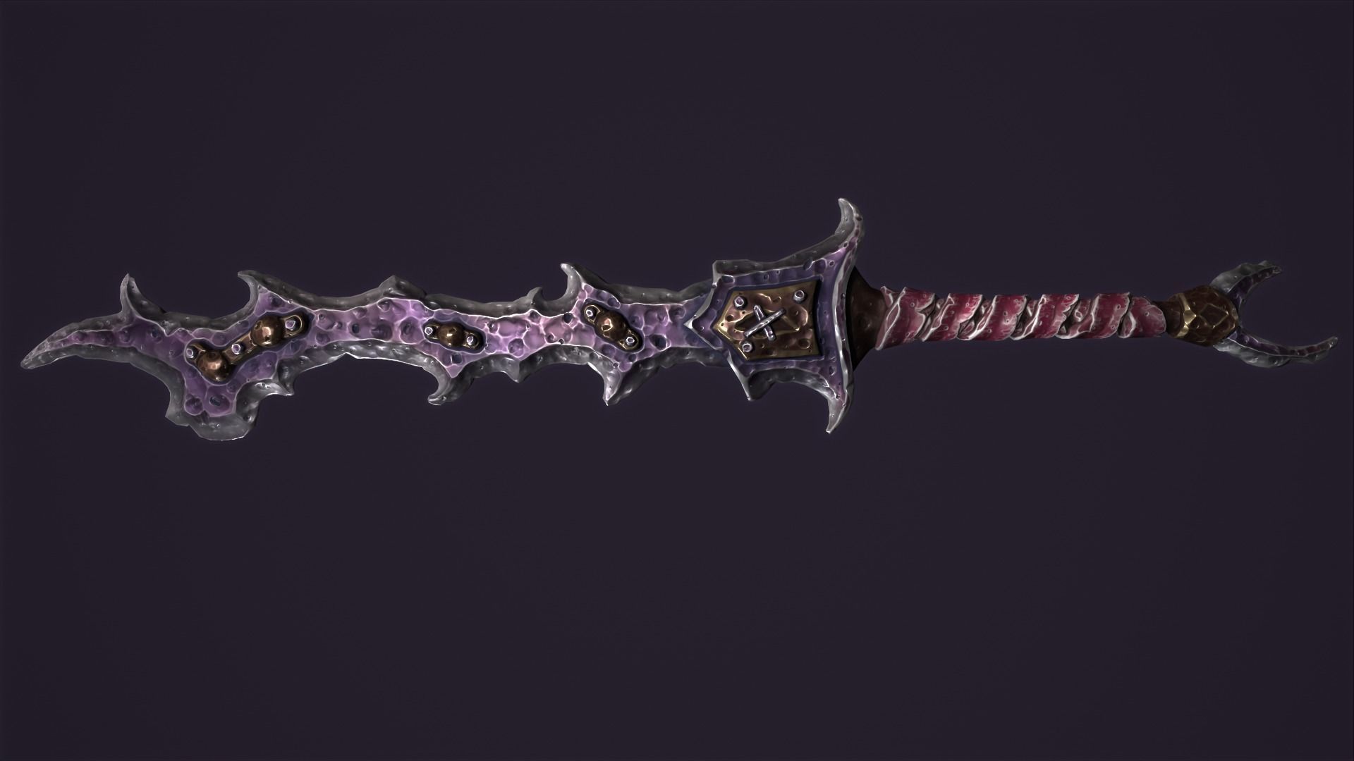 Brute two handed sword Low-poly 3D model_7