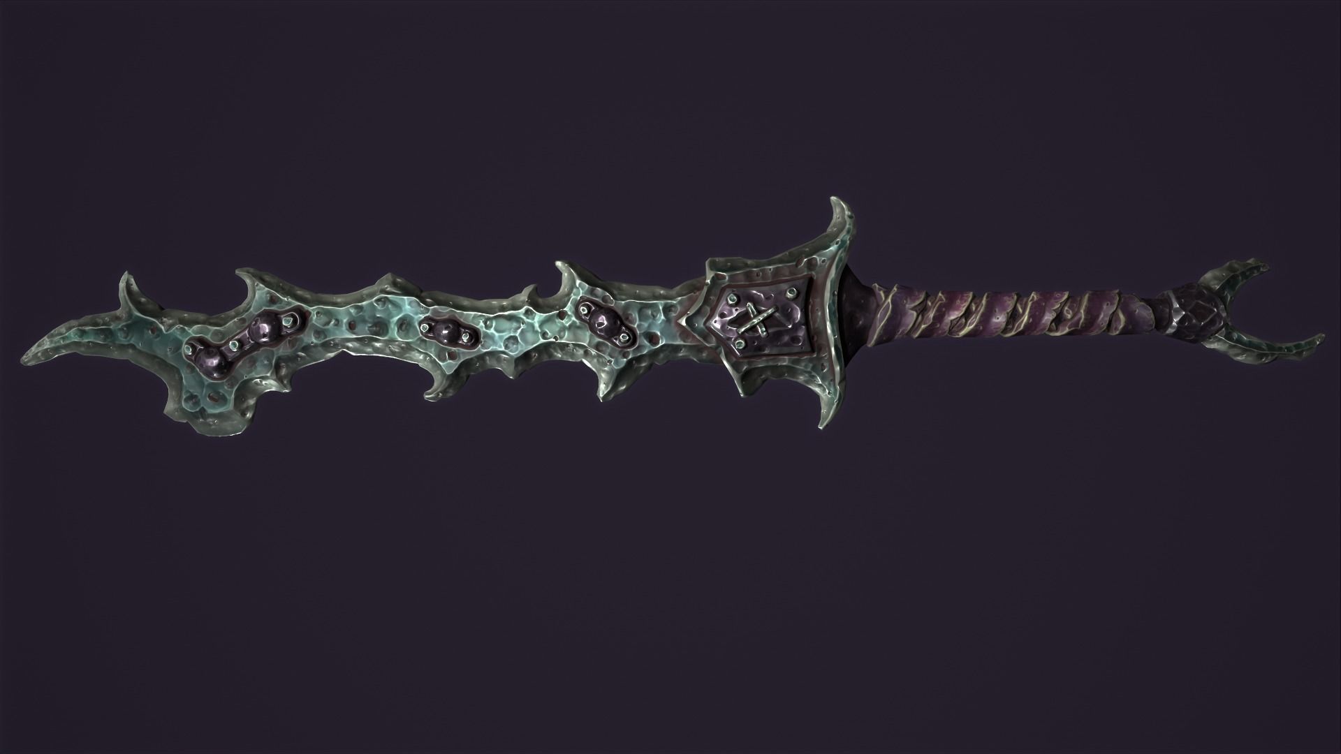 Brute two handed sword Low-poly 3D model_3