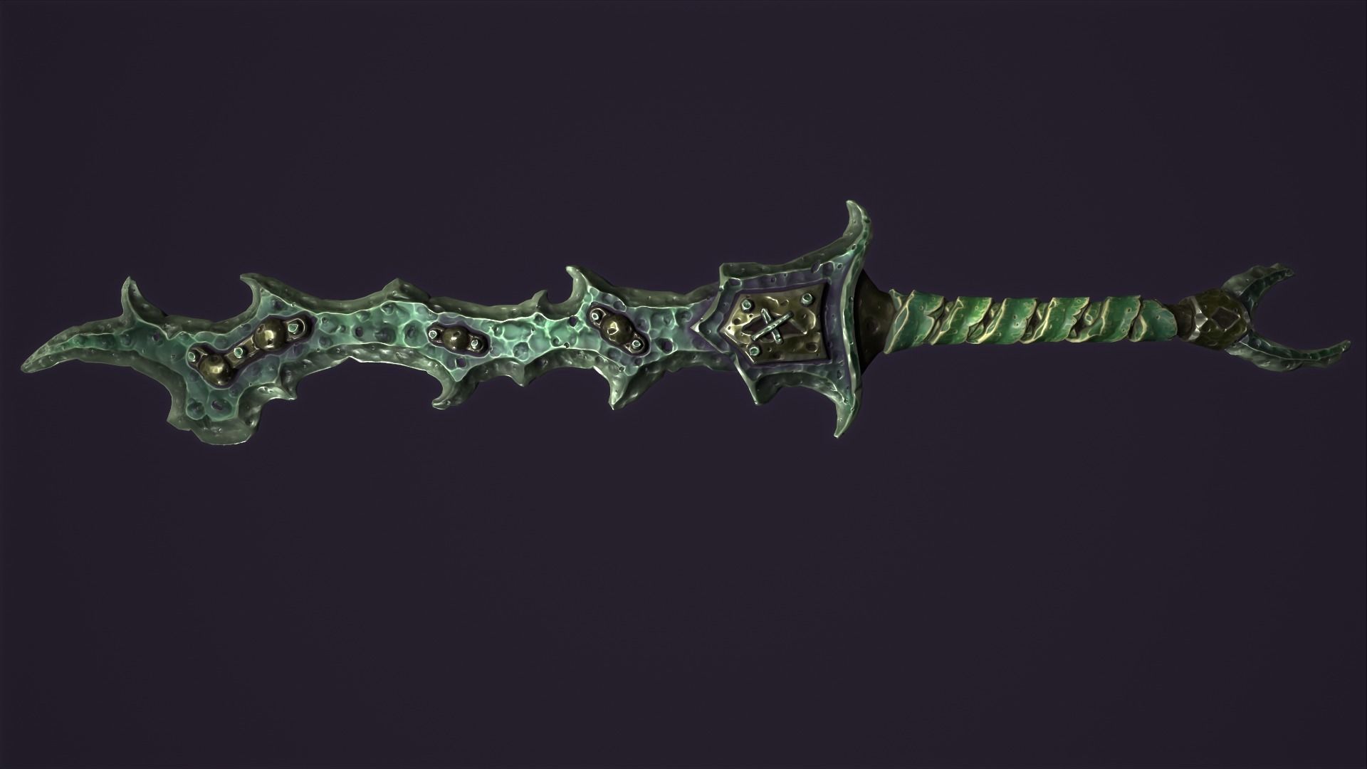 Brute two handed sword Low-poly 3D model_9