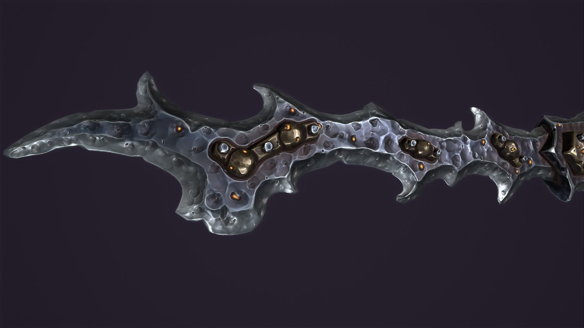 Brute two handed sword Low-poly 3D model_19