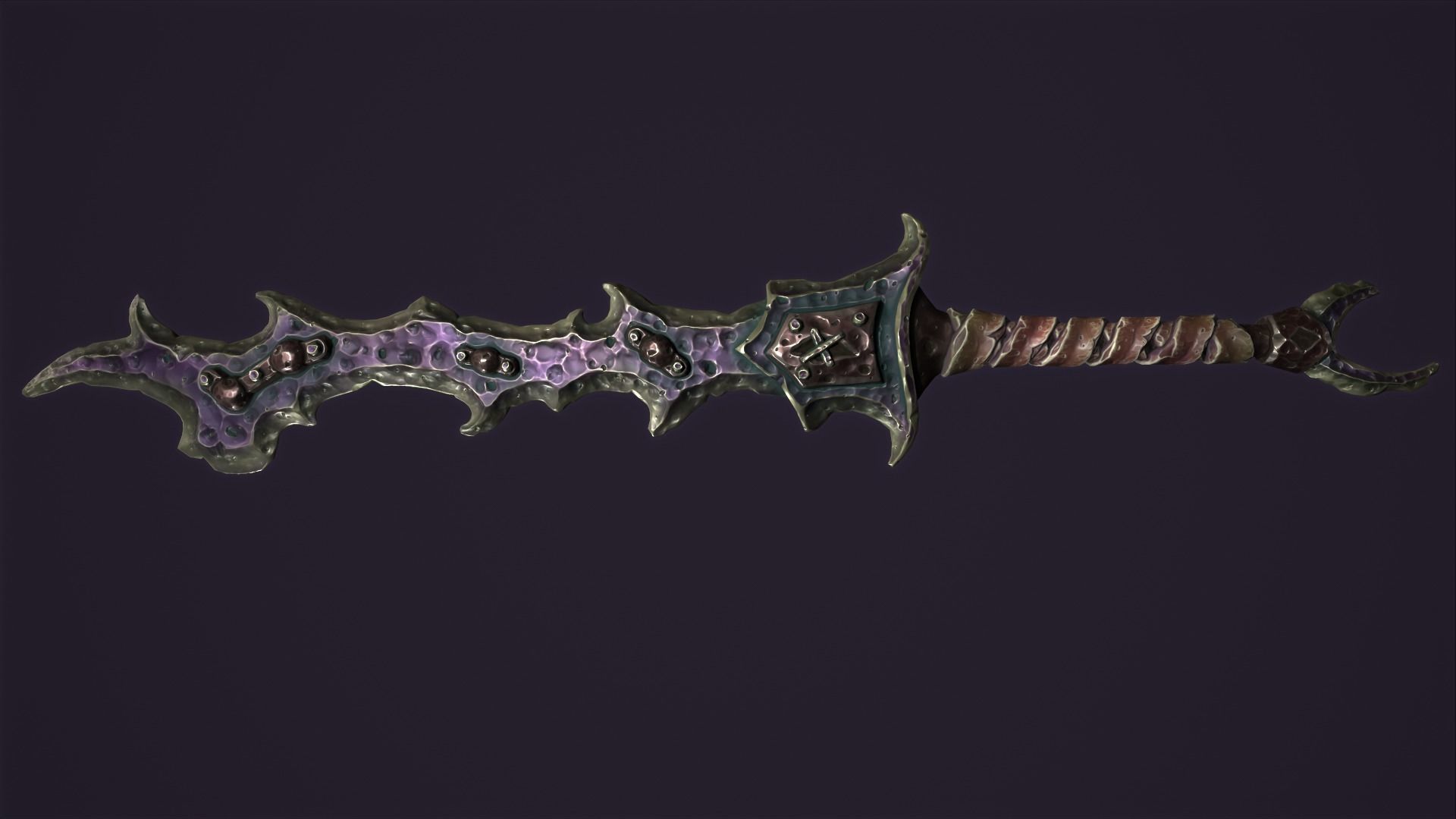 Brute two handed sword Low-poly 3D model_13