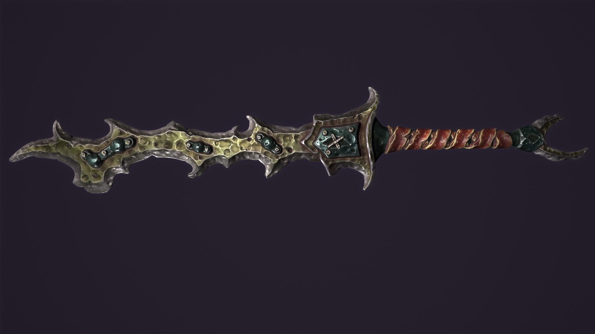 Brute two handed sword Low-poly 3D model_11