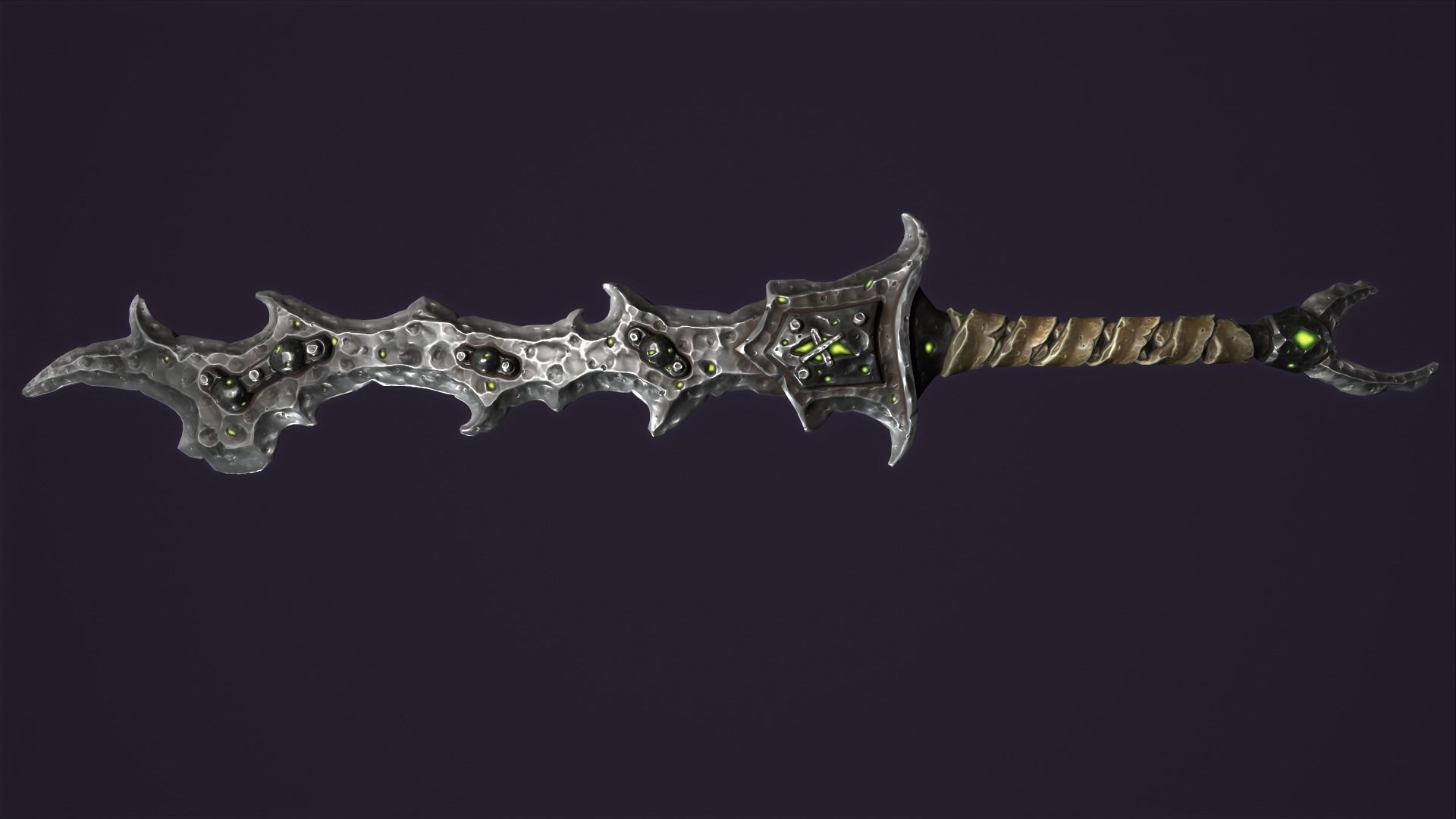 Brute two handed sword Low-poly 3D model_16