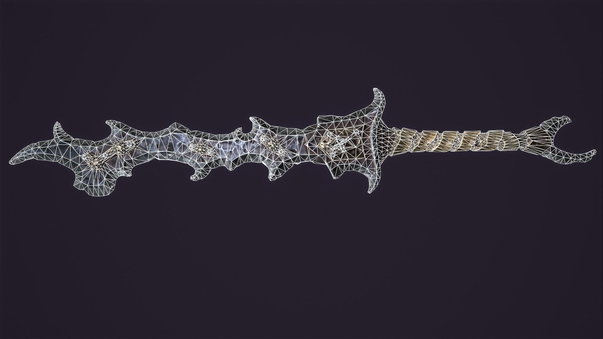 Brute two handed sword Low-poly 3D model_2