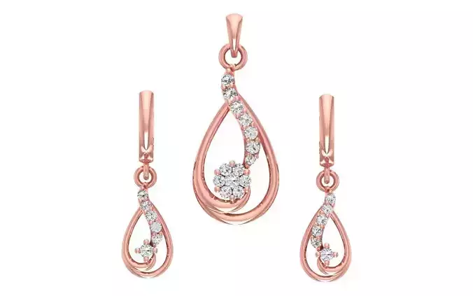 Women Earrings Pendants Sets 3dm STL OBJ FBX Renders Details