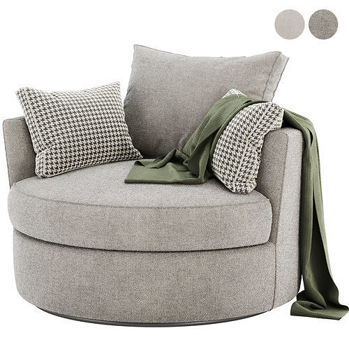 Dahlonega Swivel Barrel Chair 3D model 2
