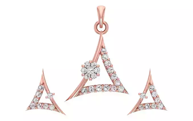 Women Earrings Pendants Sets 3dm STL OBJ FBX Renders Details