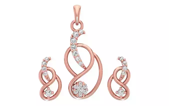 Women Earrings Pendants Sets 3dm STL OBJ FBX Renders Details