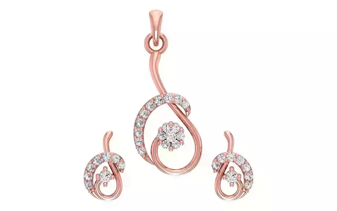 Women Earrings Pendants Sets 3dm STL OBJ FBX Renders Details