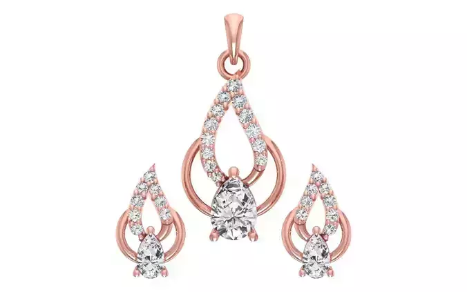 Women Earrings Pendants Sets 3dm STL OBJ FBX Renders Details