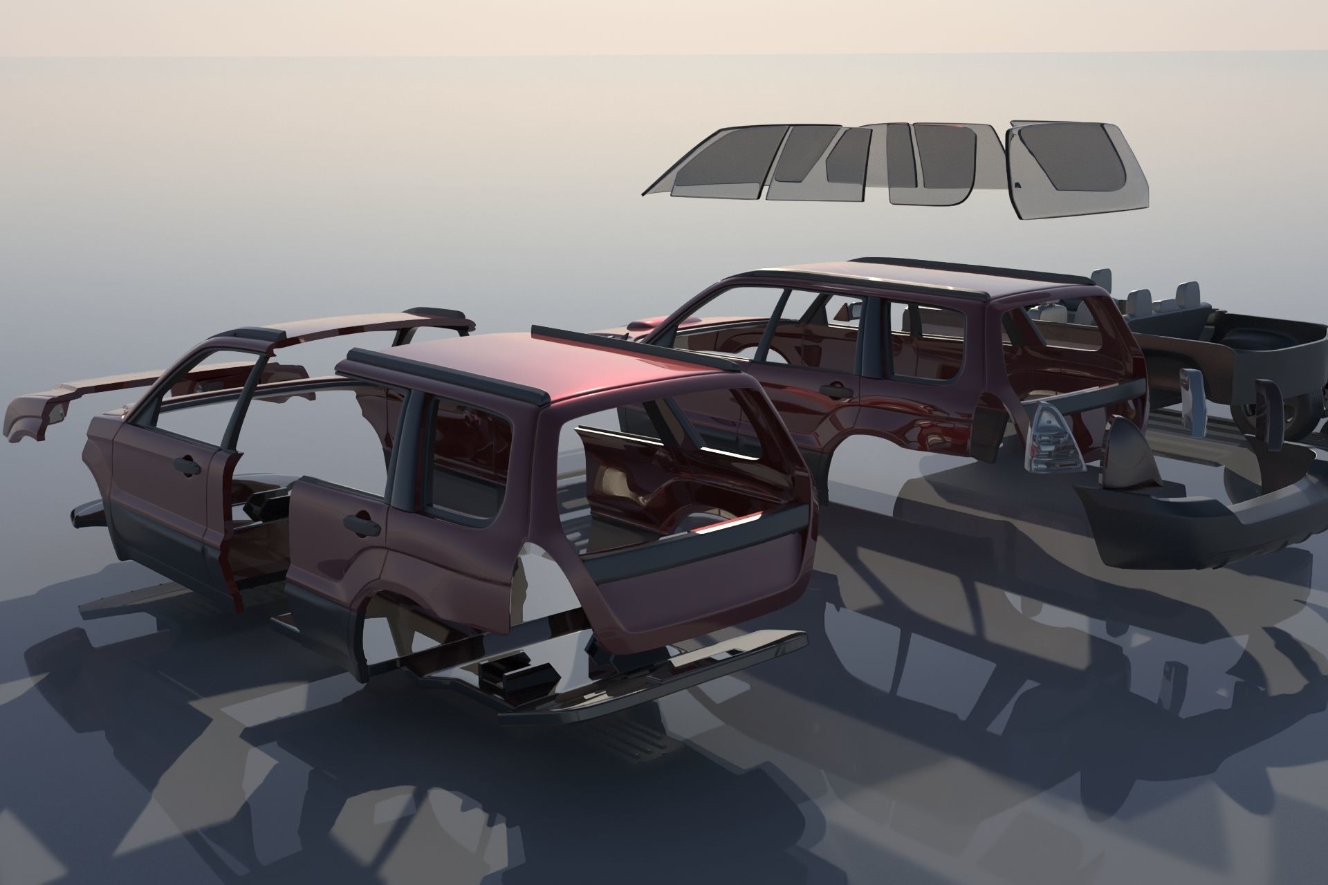 Subaru Forester 2003 3D print model_12