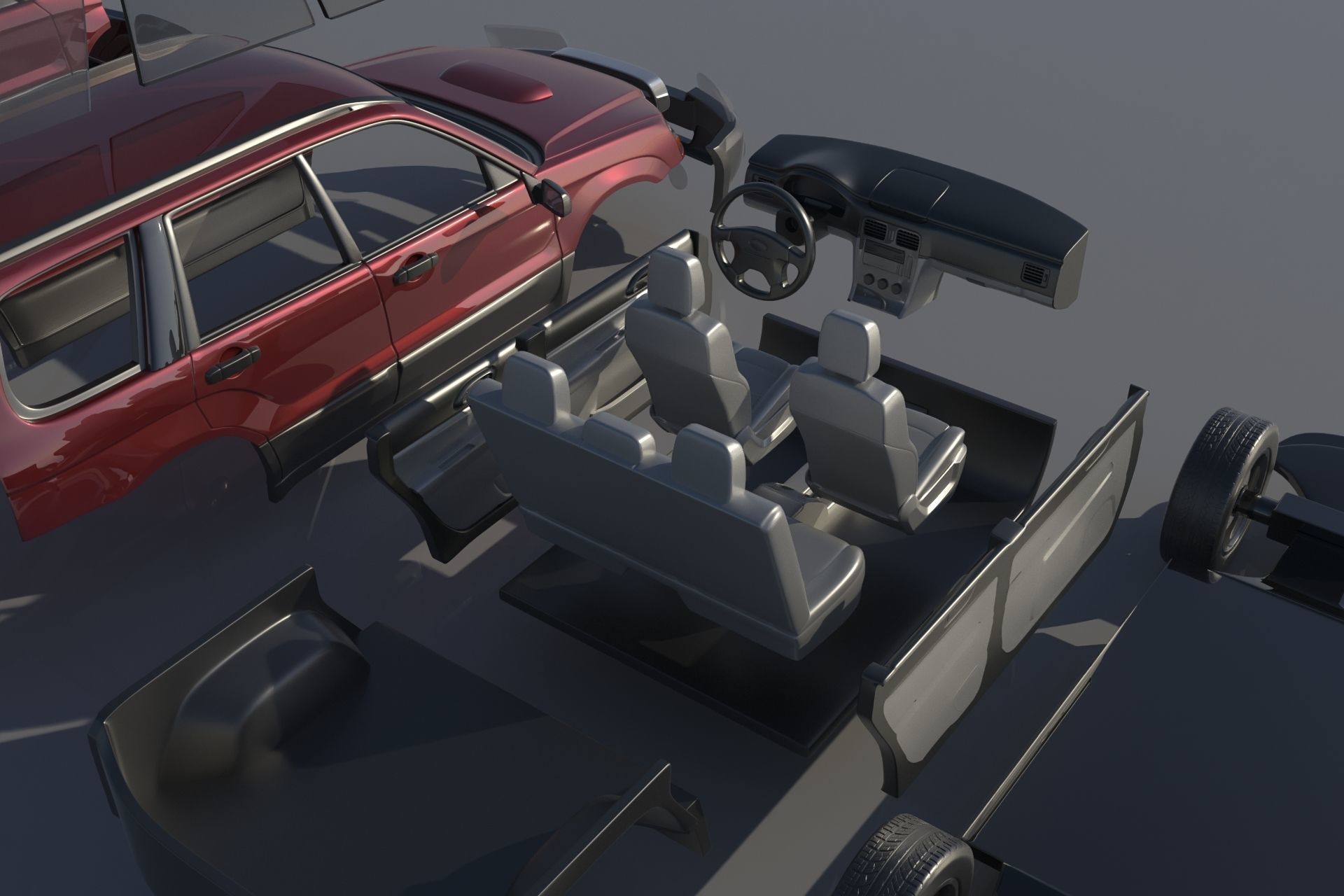 Subaru Forester 2003 3D print model_17