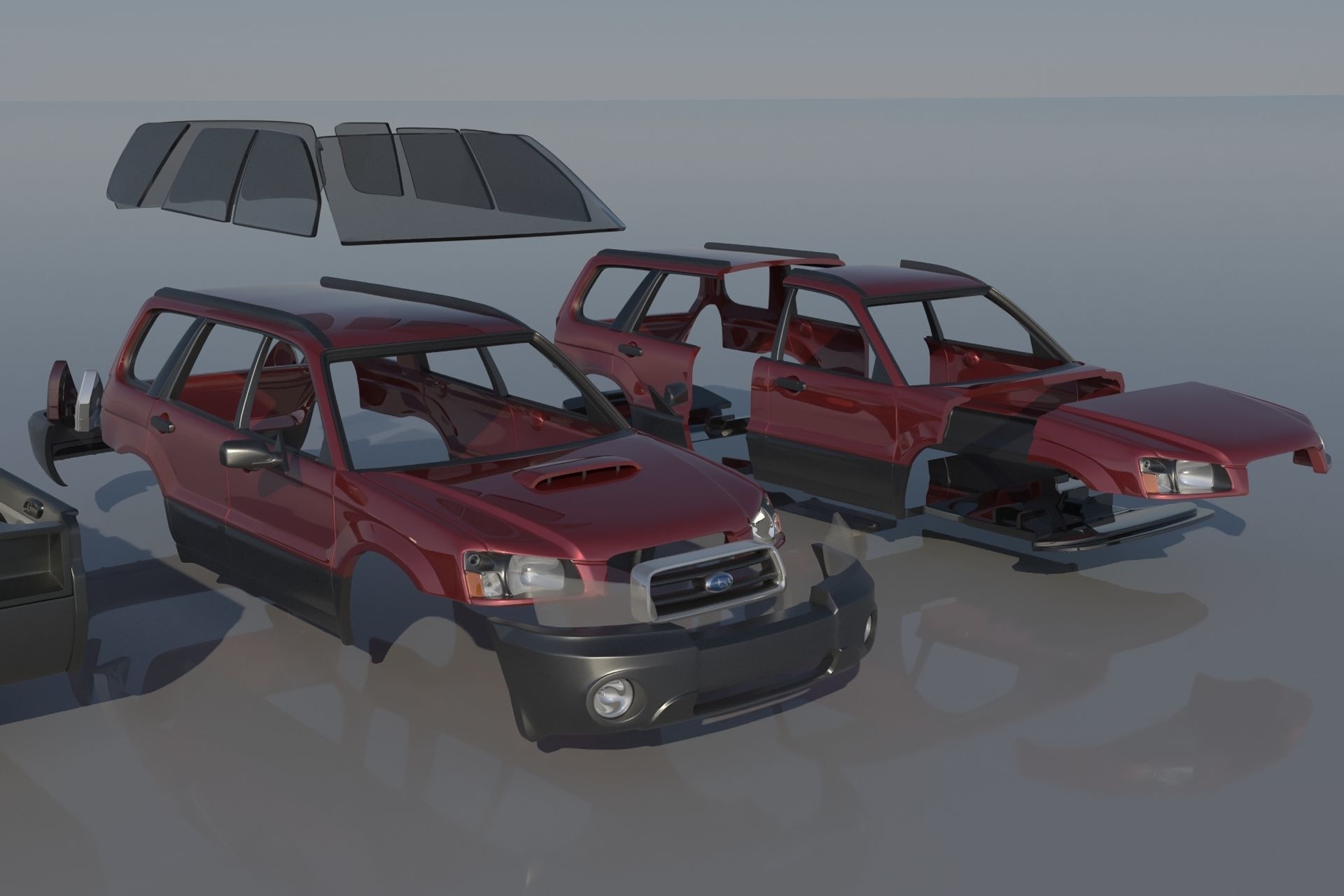 Subaru Forester 2003 3D print model_14