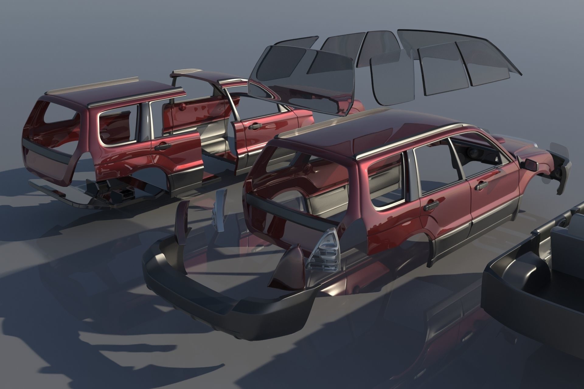 Subaru Forester 2003 3D print model_13