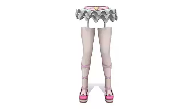 Manga Anime Girl Skirt Socks And Shoes Combo Low-poly 3D model
