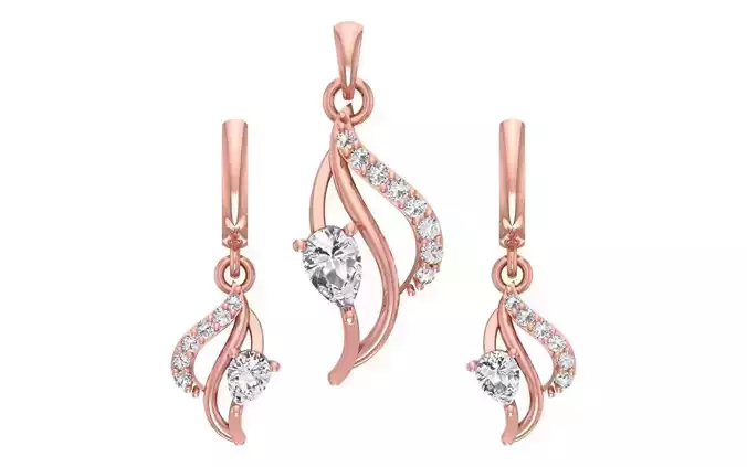 Women Earrings Pendants Sets 3dm STL OBJ FBX Renders Details