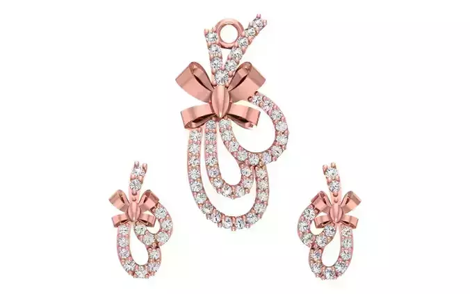 Women Earrings Pendants Sets 3dm STL OBJ FBX Renders Details