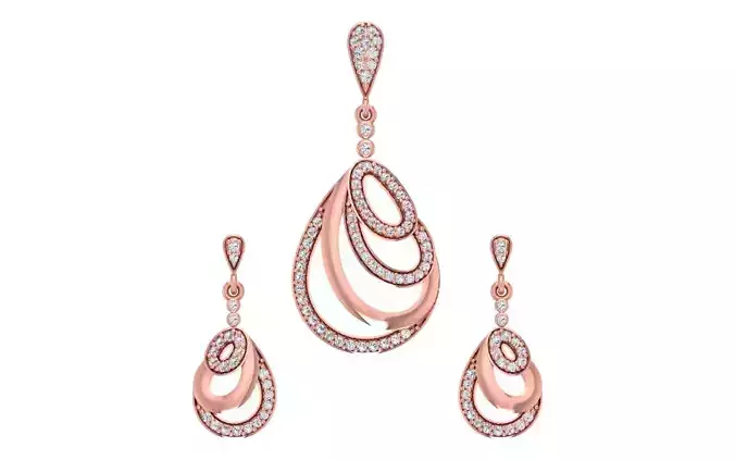 Women Earrings Pendants Sets 3dm STL OBJ FBX Renders Details