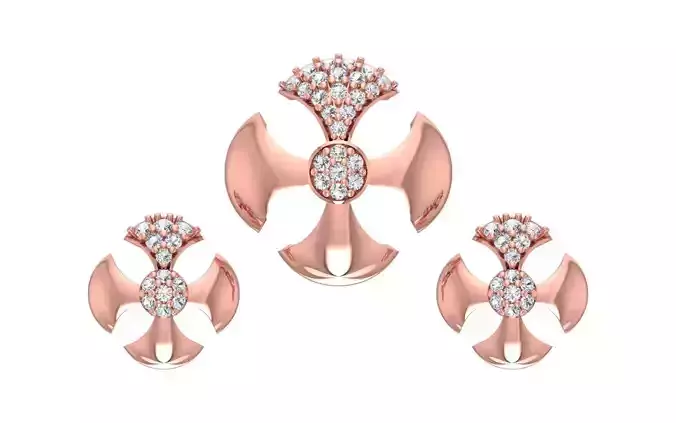 Women Earrings Pendants Sets 3dm STL OBJ FBX Renders Details