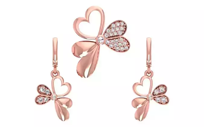 Women Earrings Pendants Sets 3dm STL OBJ FBX Renders Details