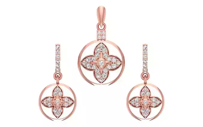 Women Earrings Pendants Sets 3dm STL OBJ FBX Renders Details