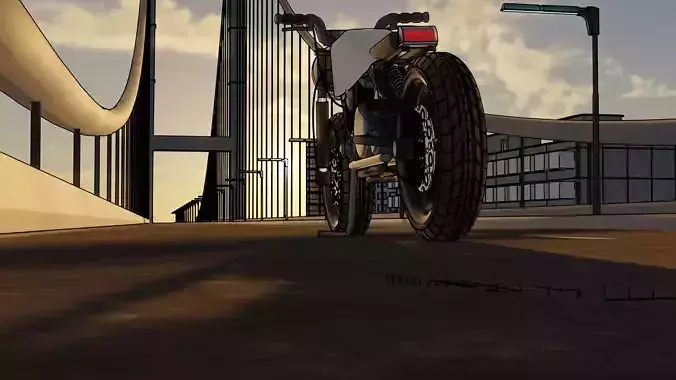 motorcycle on bridge