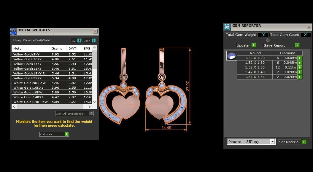 Women Earrings Pendants Sets 3dm STL OBJ FBX Renders Details 3D print model_8