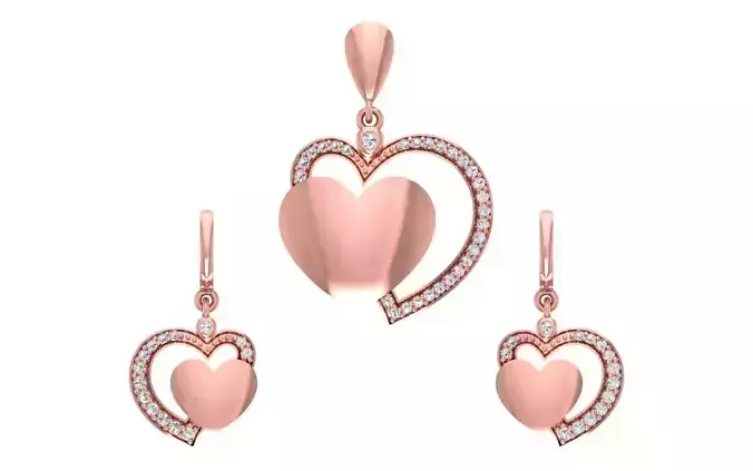 Women Earrings Pendants Sets 3dm STL OBJ FBX Renders Details