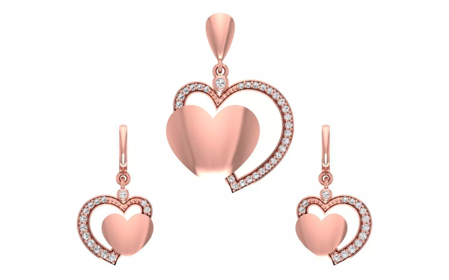 Women Earrings Pendants Sets 3dm STL OBJ FBX Renders Details 3D print model_0