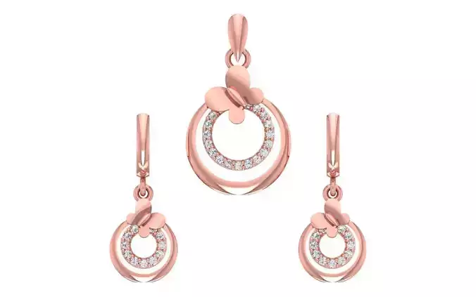 Women Earrings Pendants Sets 3dm STL OBJ FBX Renders Details