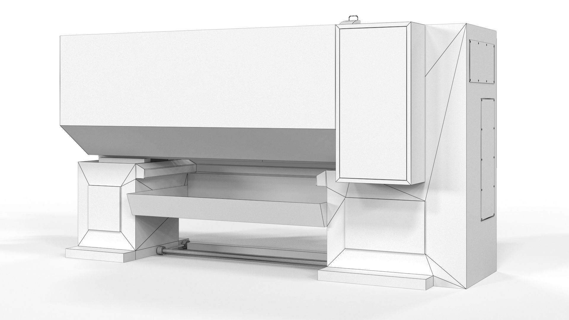 Turning lathe machine Low-poly 3D model_30