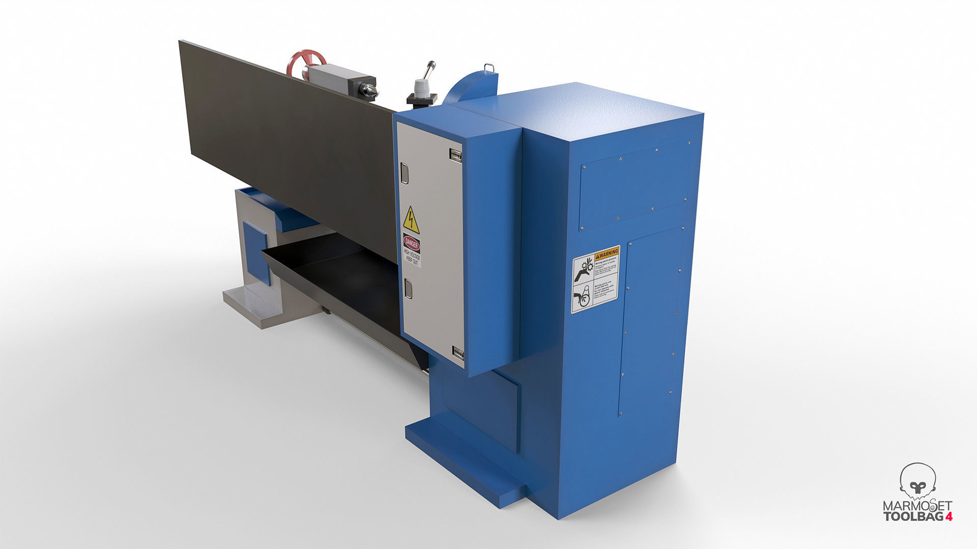 Turning lathe machine Low-poly 3D model_22