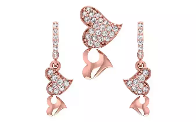 Women Earrings Pendants Sets 3dm STL OBJ FBX Renders Details