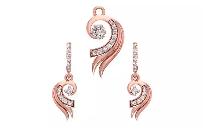 Women Earrings Pendants Sets 3dm STL OBJ FBX Renders Details