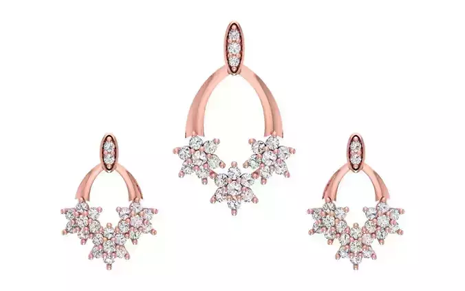 Women Earrings Pendants Sets 3dm STL OBJ FBX Renders Details