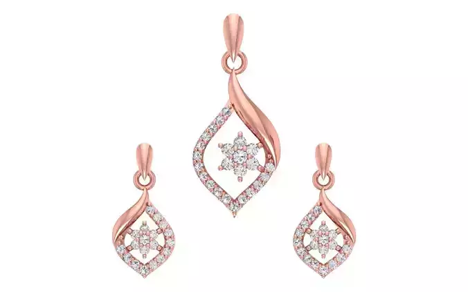 Women Earrings Pendants Sets 3dm STL OBJ FBX Renders Details