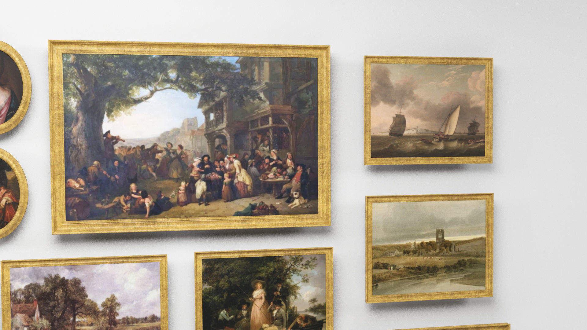 Old paintings Low-poly 3D model_5