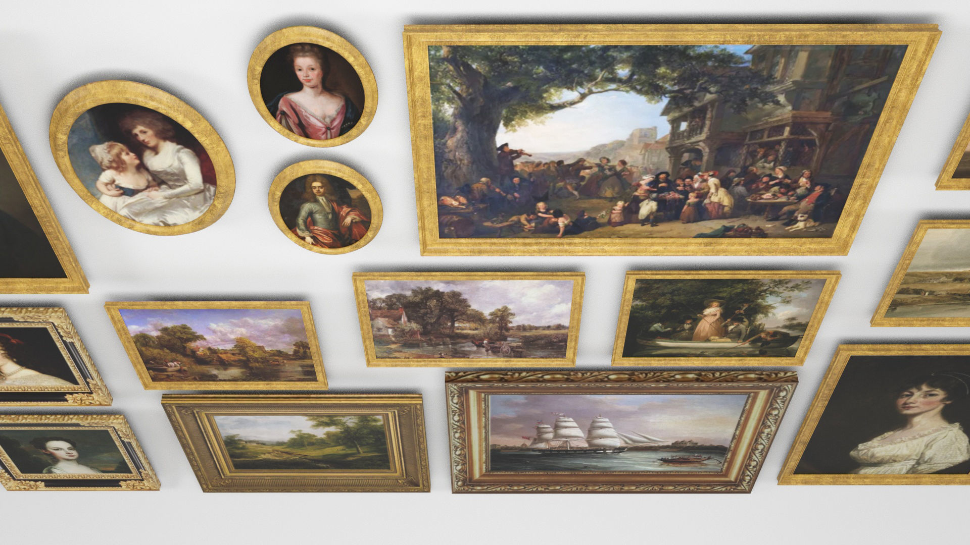 Old paintings Low-poly 3D model_3