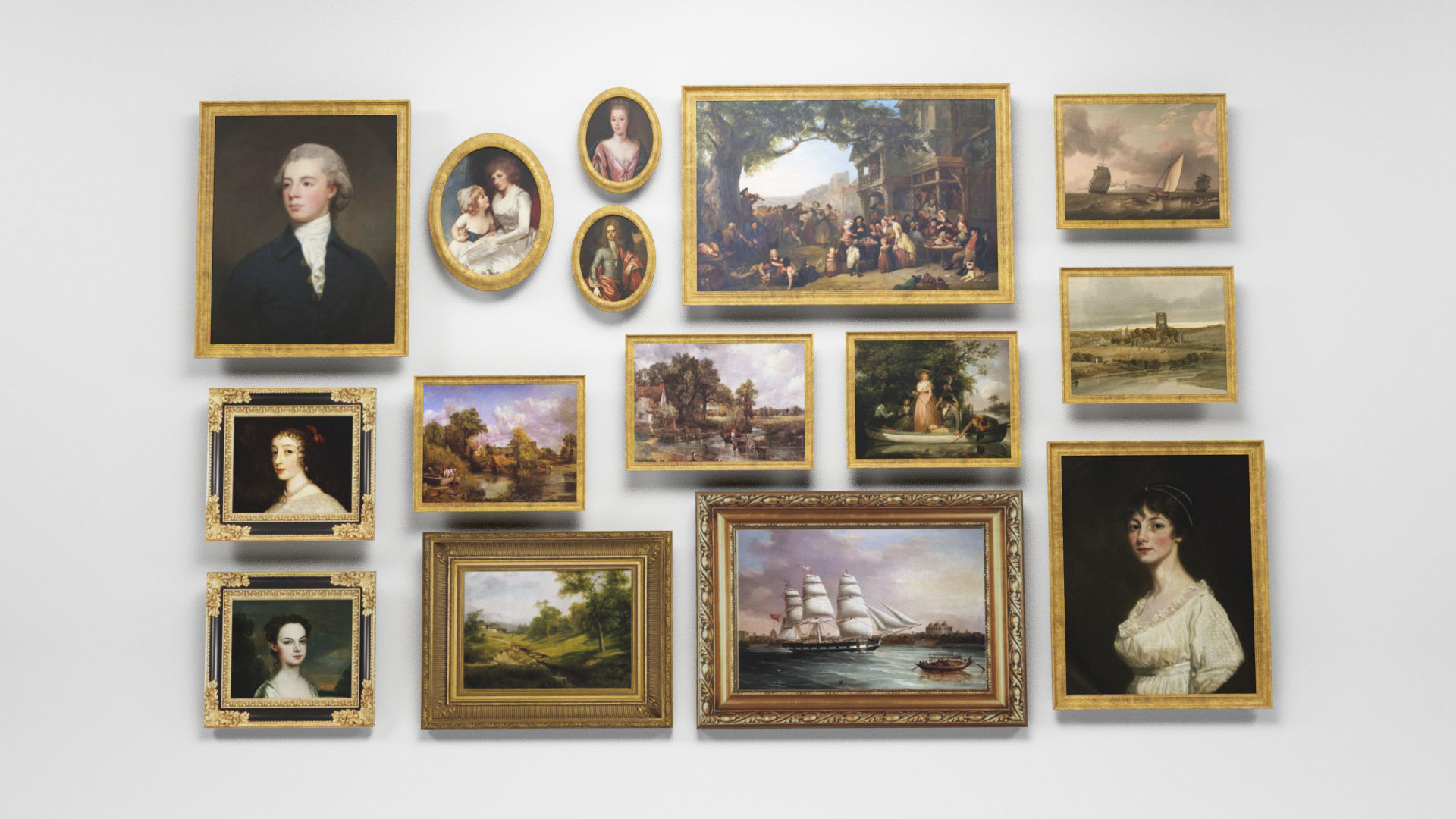 Old paintings Low-poly 3D model_1